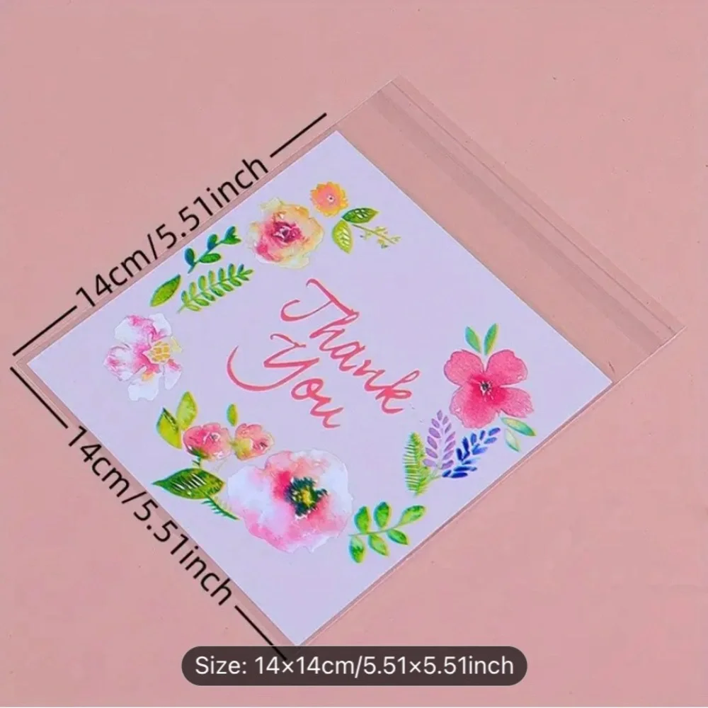 🆕 50PCS ‘Thank You’ Rose Pattern Gift Bags - Picture 3 of 4